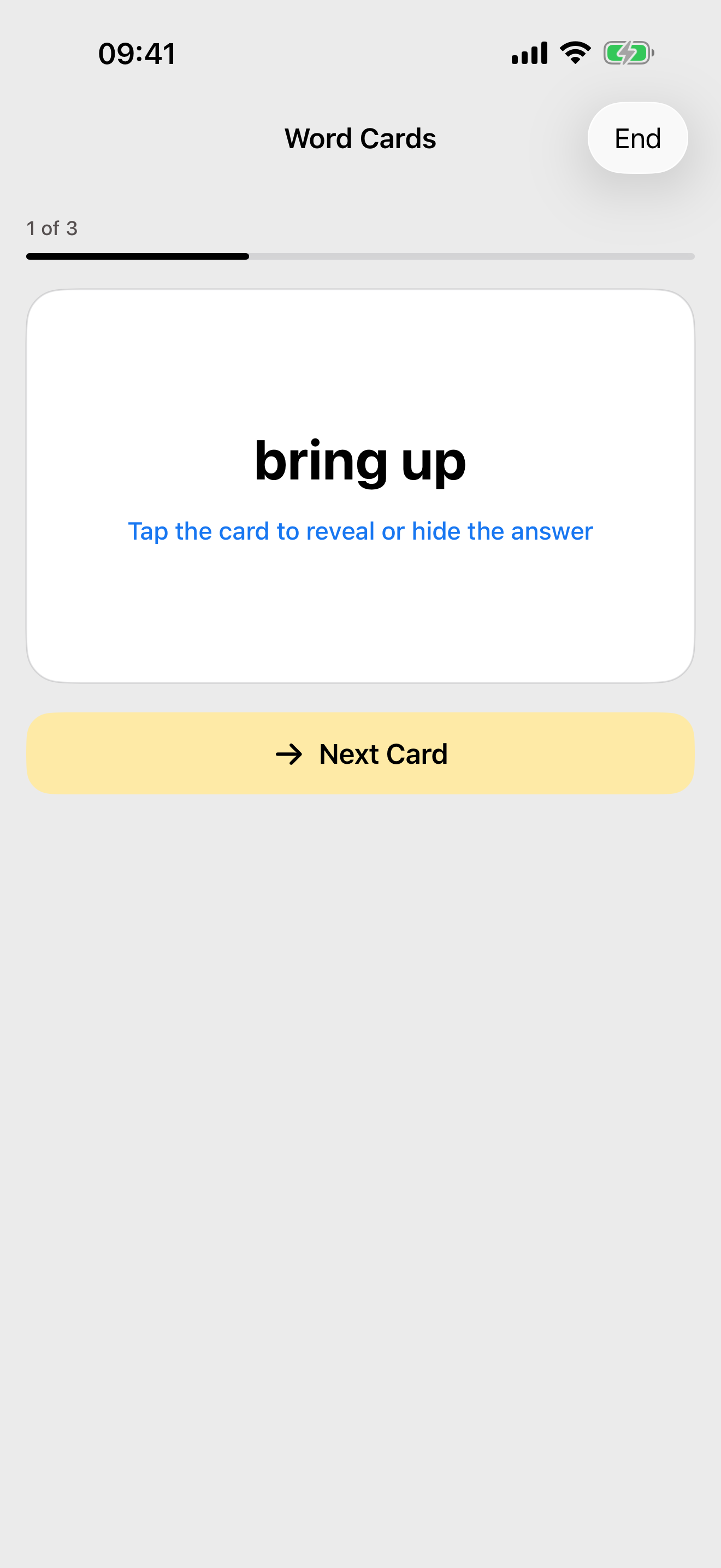 Practice English vocabulary with word-card games